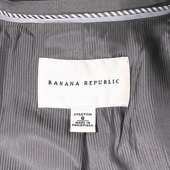 Banana Republic Women's Blazer Gray Wool Stretch Office Business Suit Jacket 6 - Picture 3 of 10